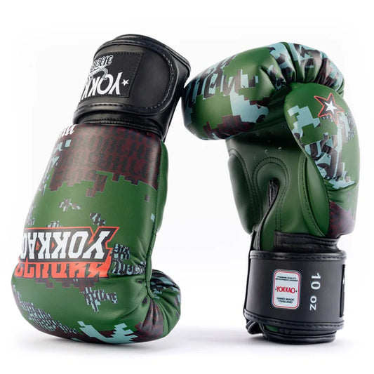 Thai Camo Boxing Gloves Forest