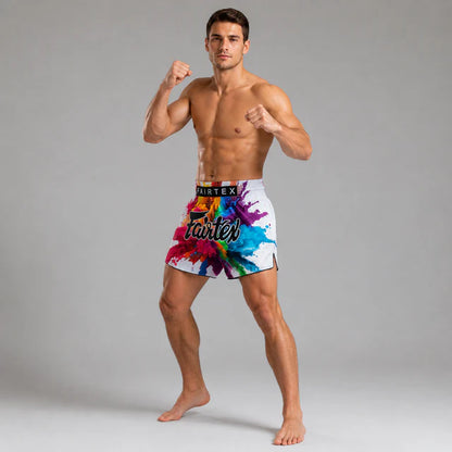 Fairtex Muay Thai Shorts - BS1939 White Funky Soul